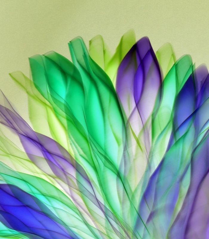 Abstract violet energy flow representing focus and calm routine